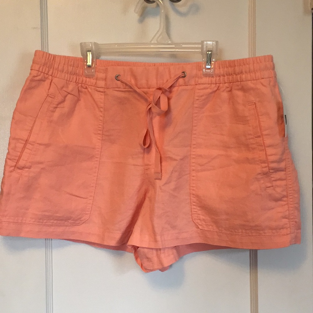 NWT Gap Coral drawstring linen shorts